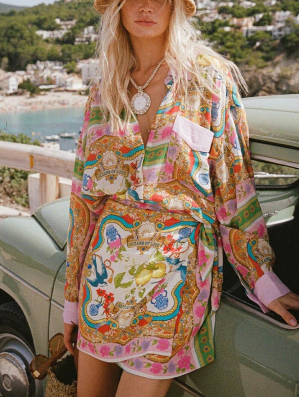 Spell & The Gypsy Maddalena Wrap Skirt Mosaic Button Tie Side Lined Mini XXL - Picture 14 of 15